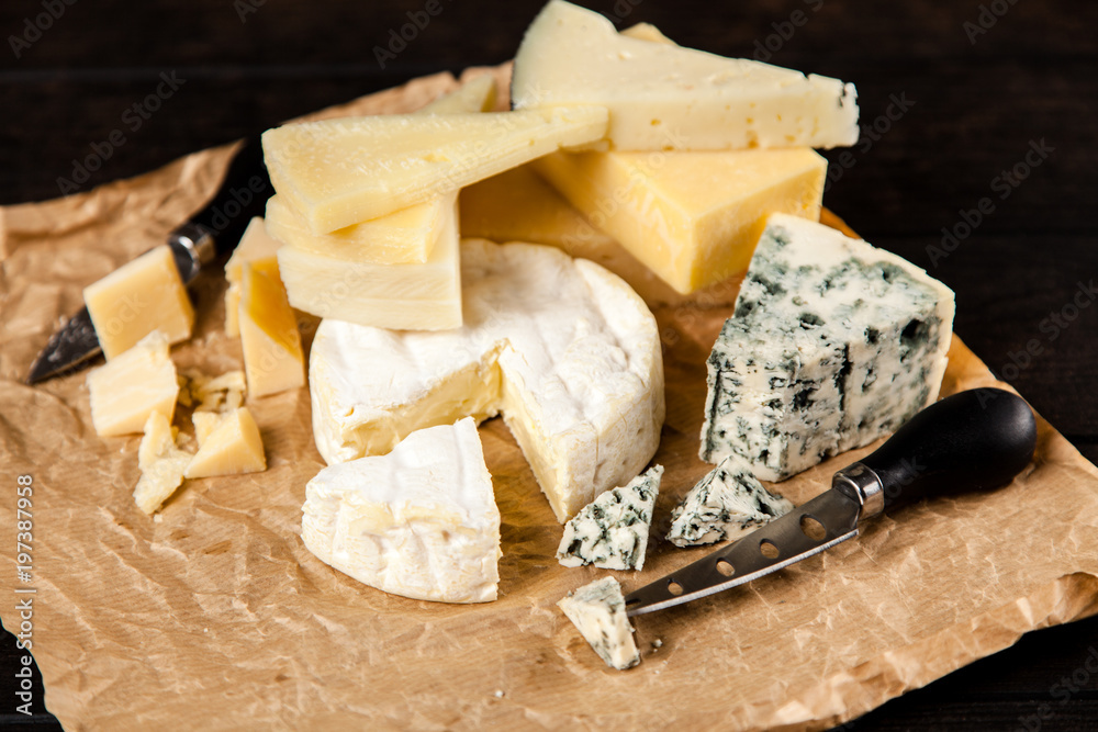 Fototapeta premium Different sorts of cheese