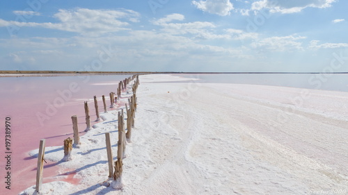 Salty pink lake