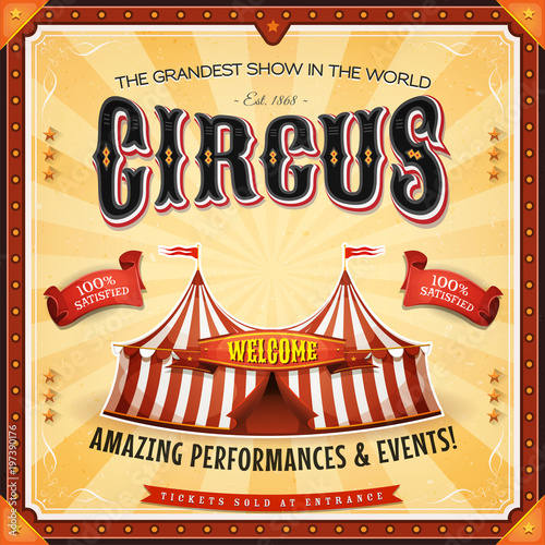 Square Circus Poster With Frame