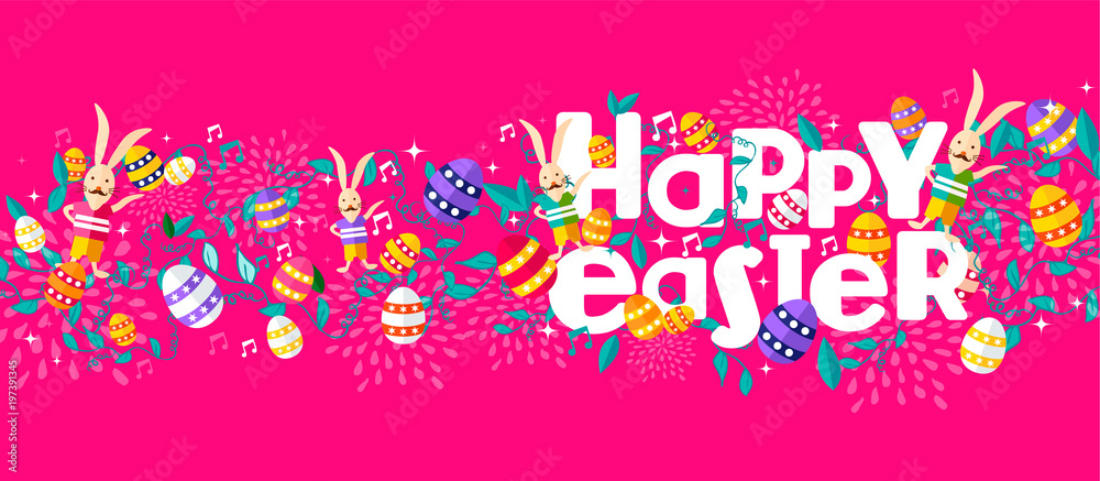 Easter holiday web banner with nature decoration Easter holiday web banner with nature decoration
