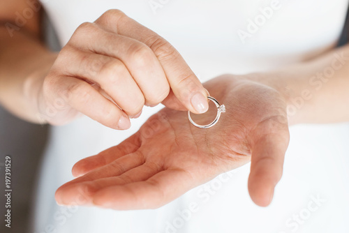 Hands of a bride with a ring