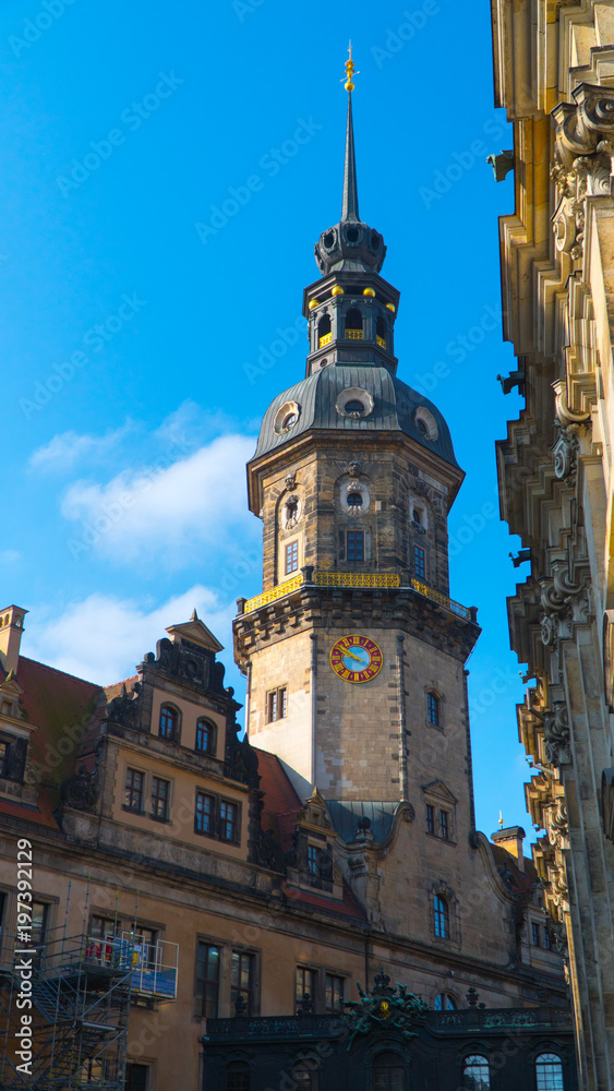 The Dresden city views in Sunny weather.