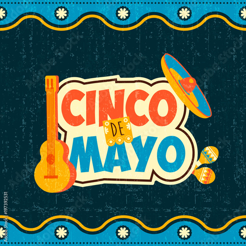 Mexican cinco de mayo typography quote poster