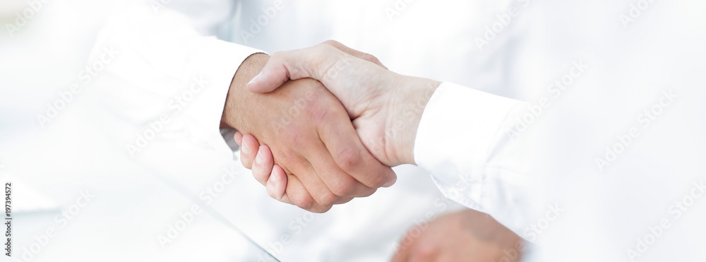 close-up of business handshake.