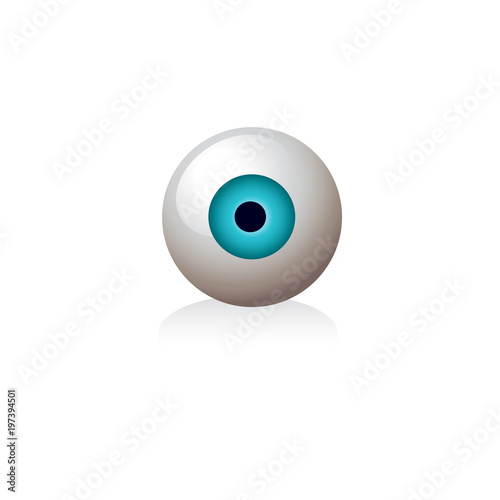 Realistic vector illustration icon 3d round image blue green azure eye ball. transparent on background.
