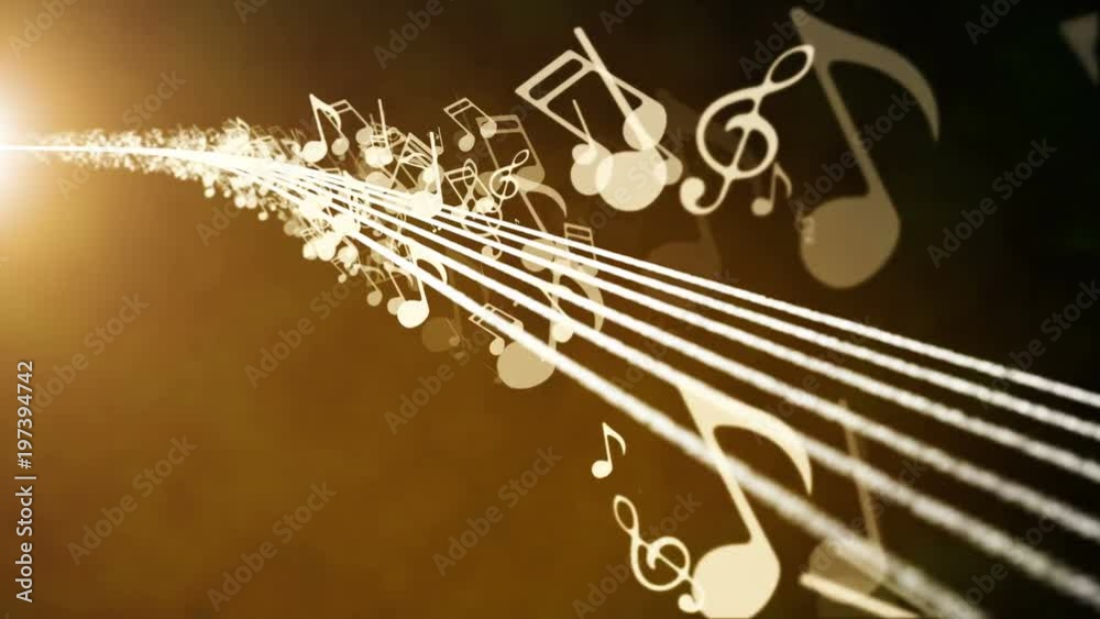 Animated background with musical notes