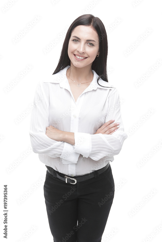 young successful woman in a white blouse. young successful woman in a white blouse.