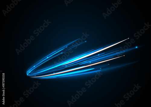 Blue branched neon lines with small sparks