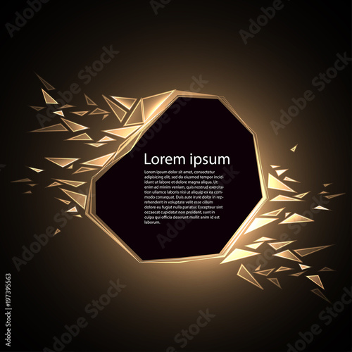 Broken gold crystal text background