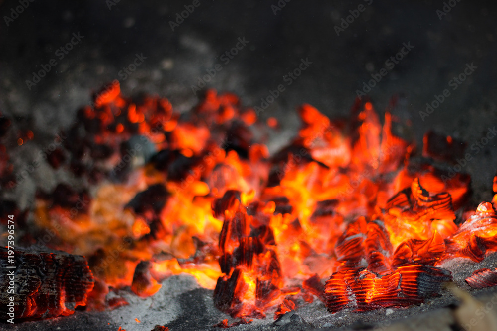 Close-up of bonfire at night