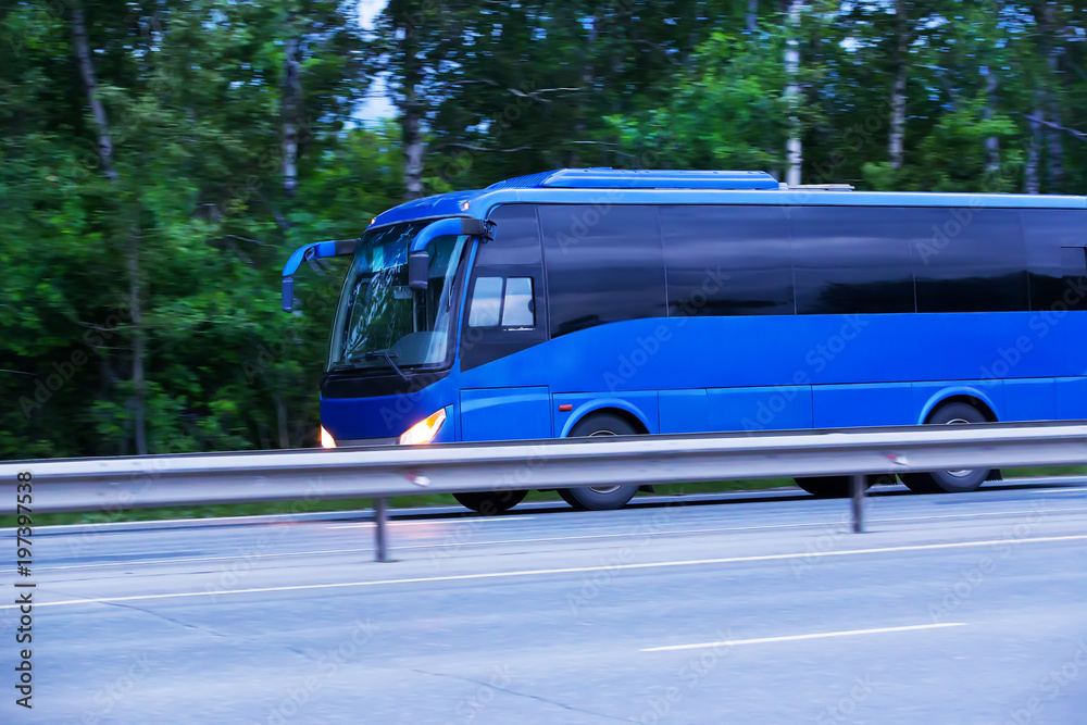 Fototapeta premium bus goes on highway
