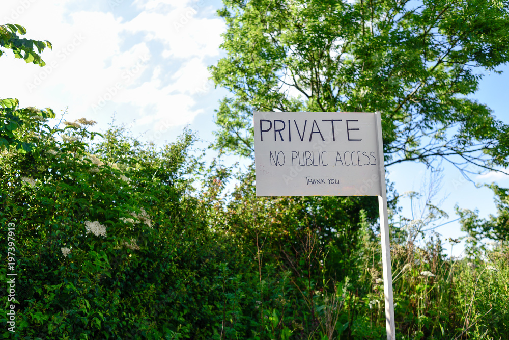 Sign-Private Property No Access. 