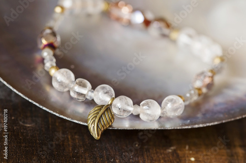 Wallpaper Mural Beautiful yoga bracelet on natural background Torontodigital.ca