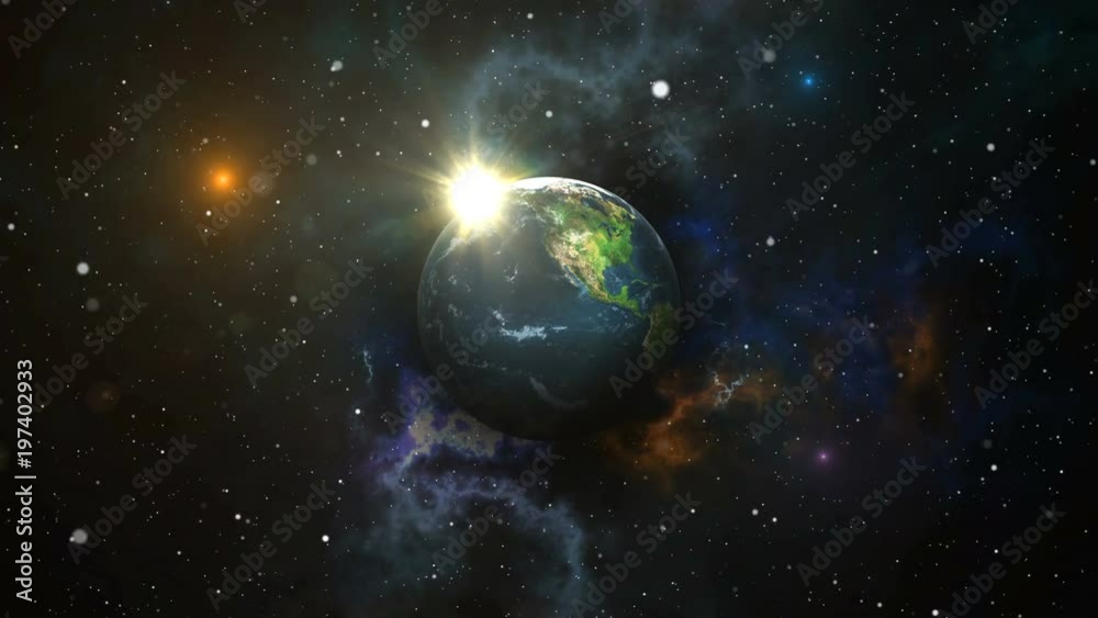 planet earth zoom in from outer space