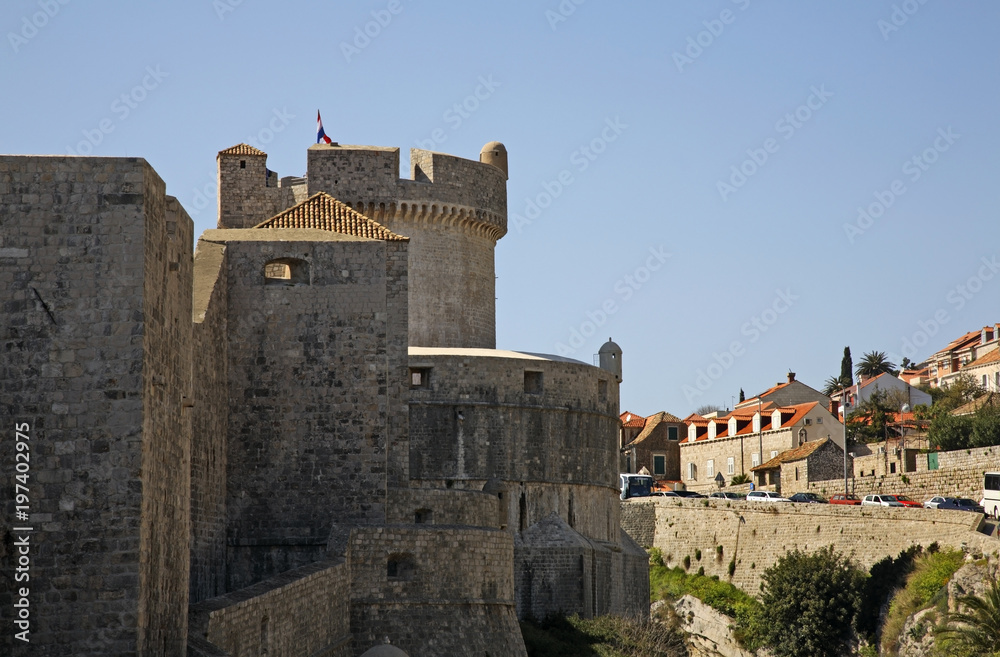City wall in Dubrovnik. Croatia