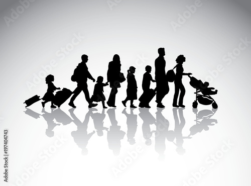 People family travel silhouette symbol.