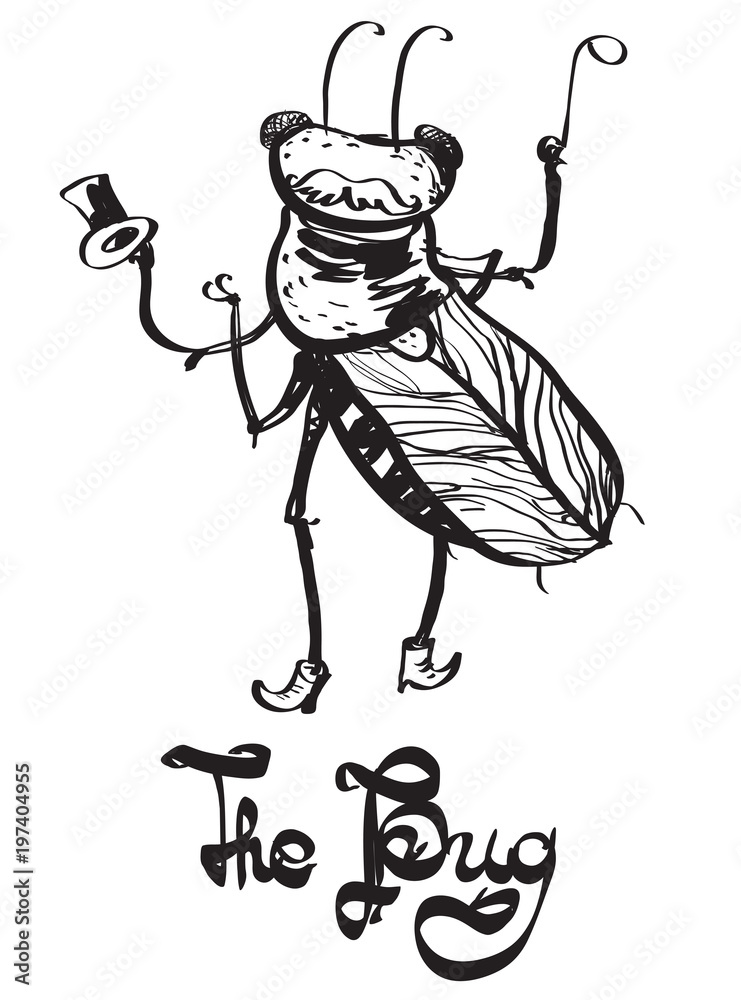 Fototapeta premium Good Beetle in Boots. Vector Illustration