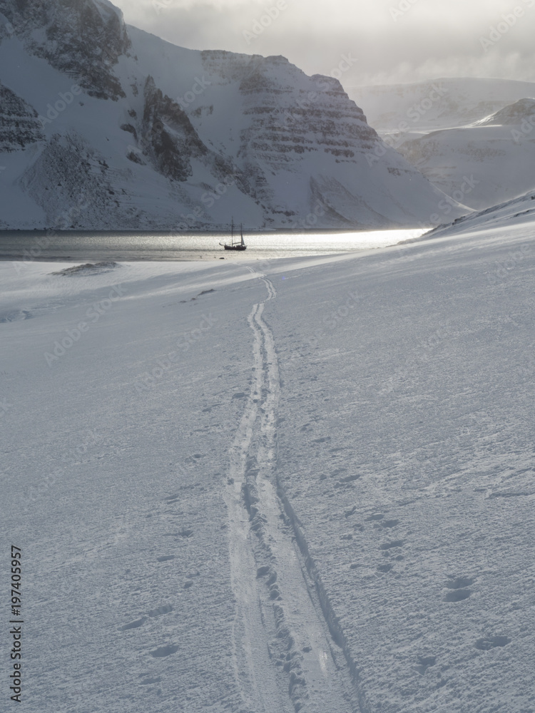 ski track on a field