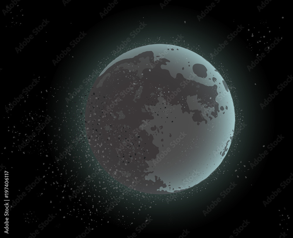 Obraz premium Cosmic design of moonlight and starry space. Vector illustration.