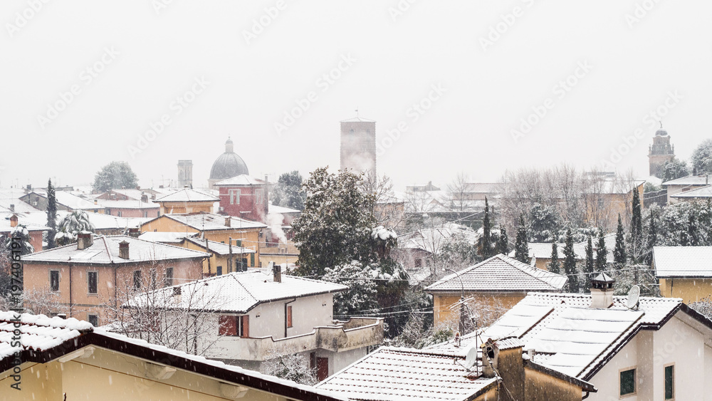 Panorama of the whitewashed town of Pietrasanta