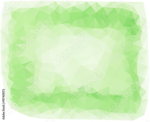 Bautiful low poly triangular green frame background The imitation of the watercolor art. Vector illustration. photo