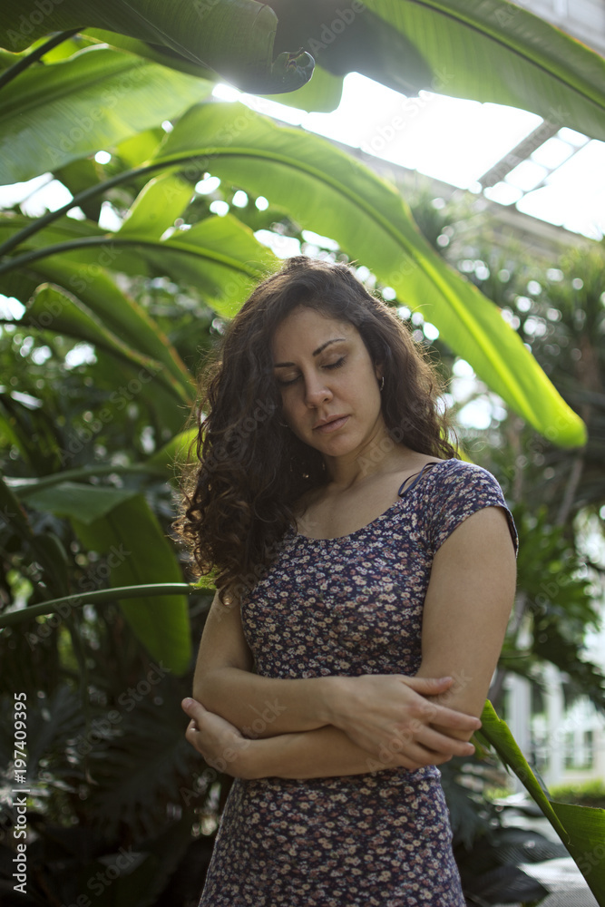 portrait of young and beautiful woman in nature portrait of young and beautiful woman in nature