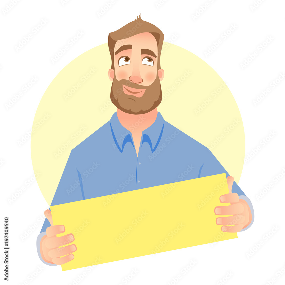 man holding blank paper man holding blank paper