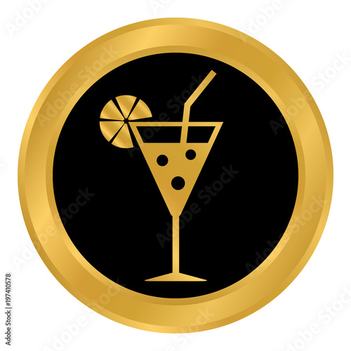 Cocktail glass button.