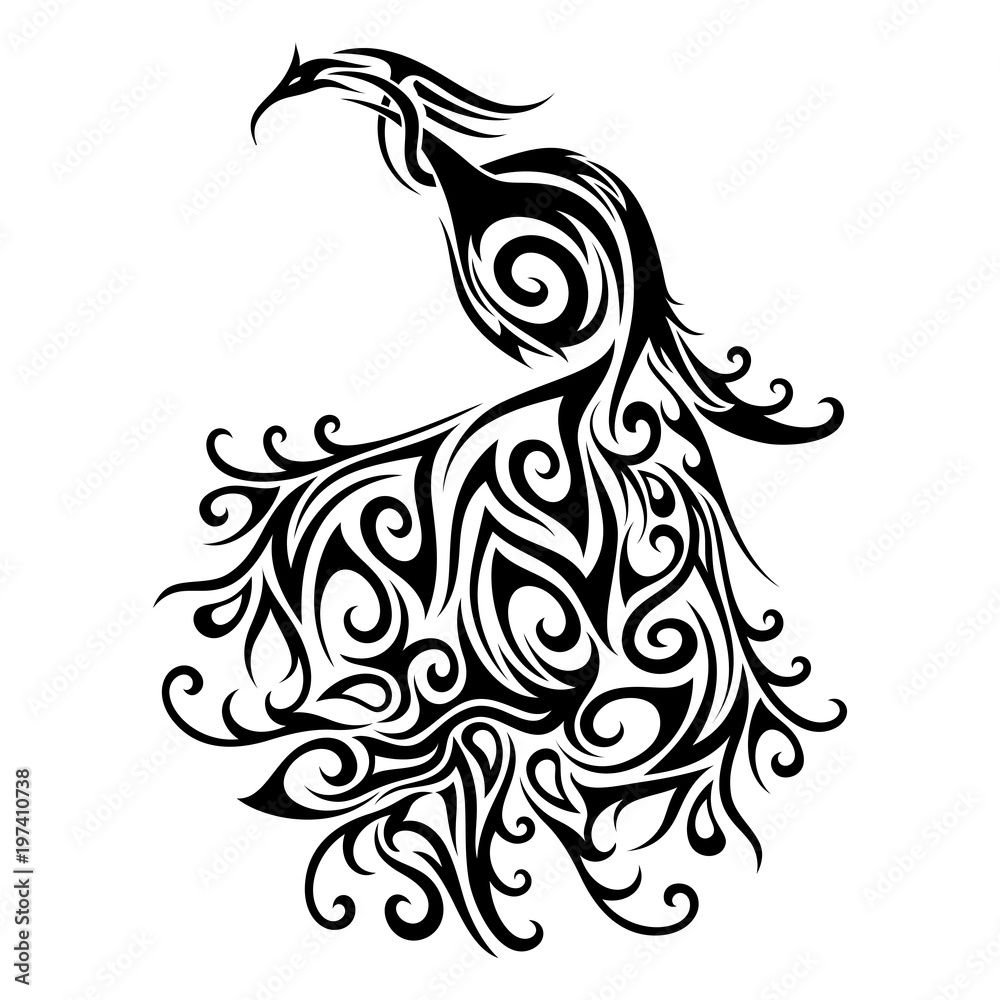 Obraz premium Vector Logo Peacock. Object Isolated On White Background