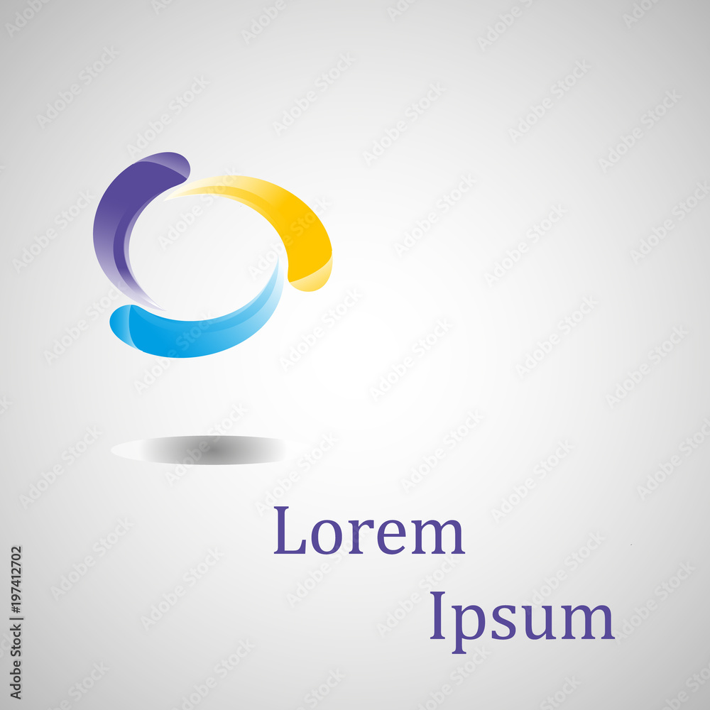 Fototapeta premium logo with text/ The picture shows a colorful logo. The logo is suitable for a new company, institution. For the site, the logo is in the vector with the text.