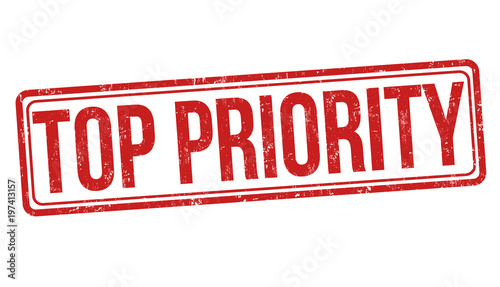 Top priority grunge rubber stamp