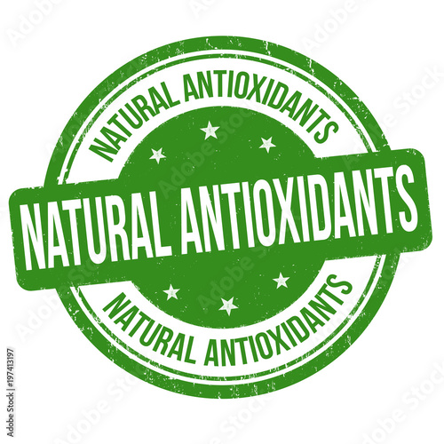 Natural antioxidants grunge rubber stamp