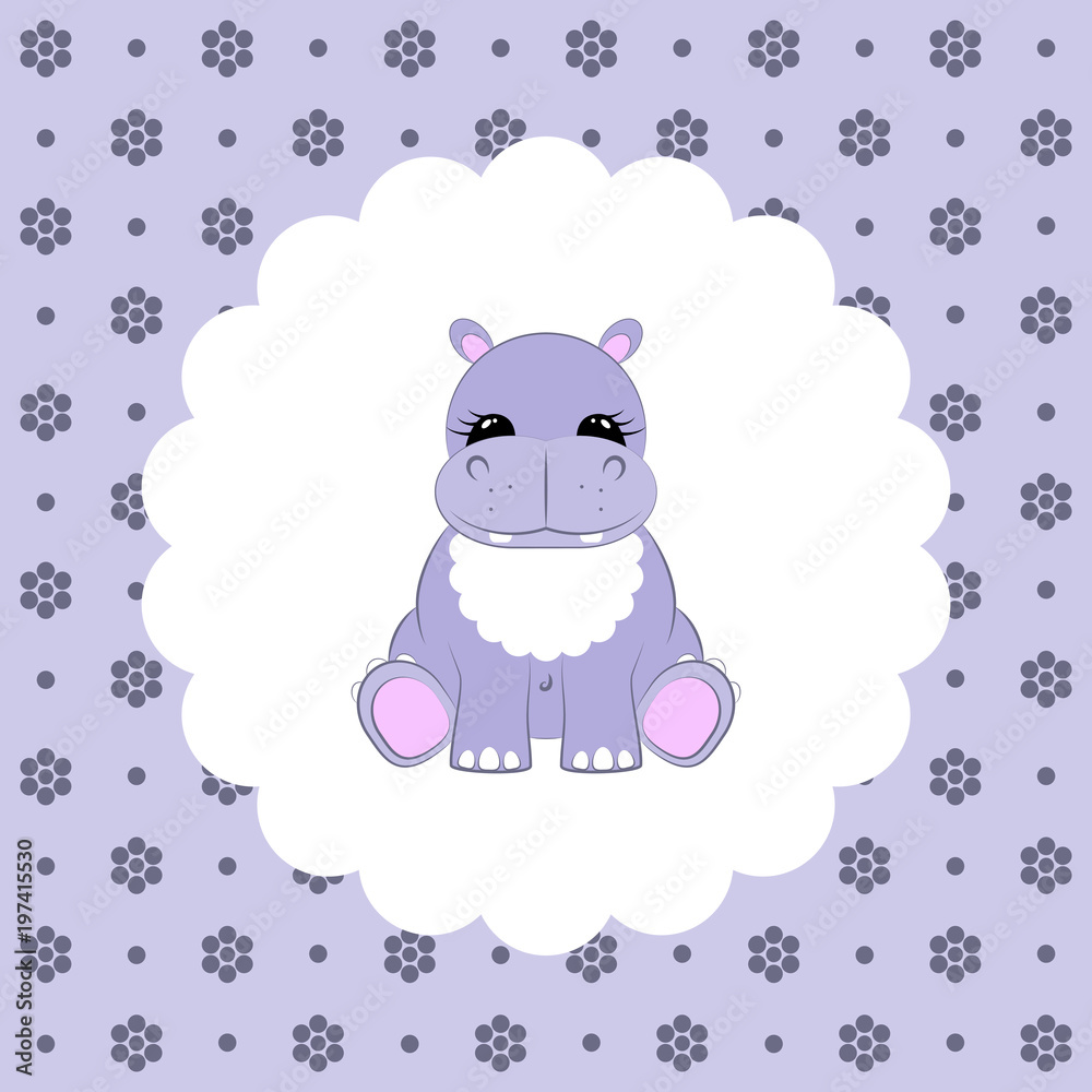 Hippo baby. Vector. Flat. Hippo baby. Vector. Flat.