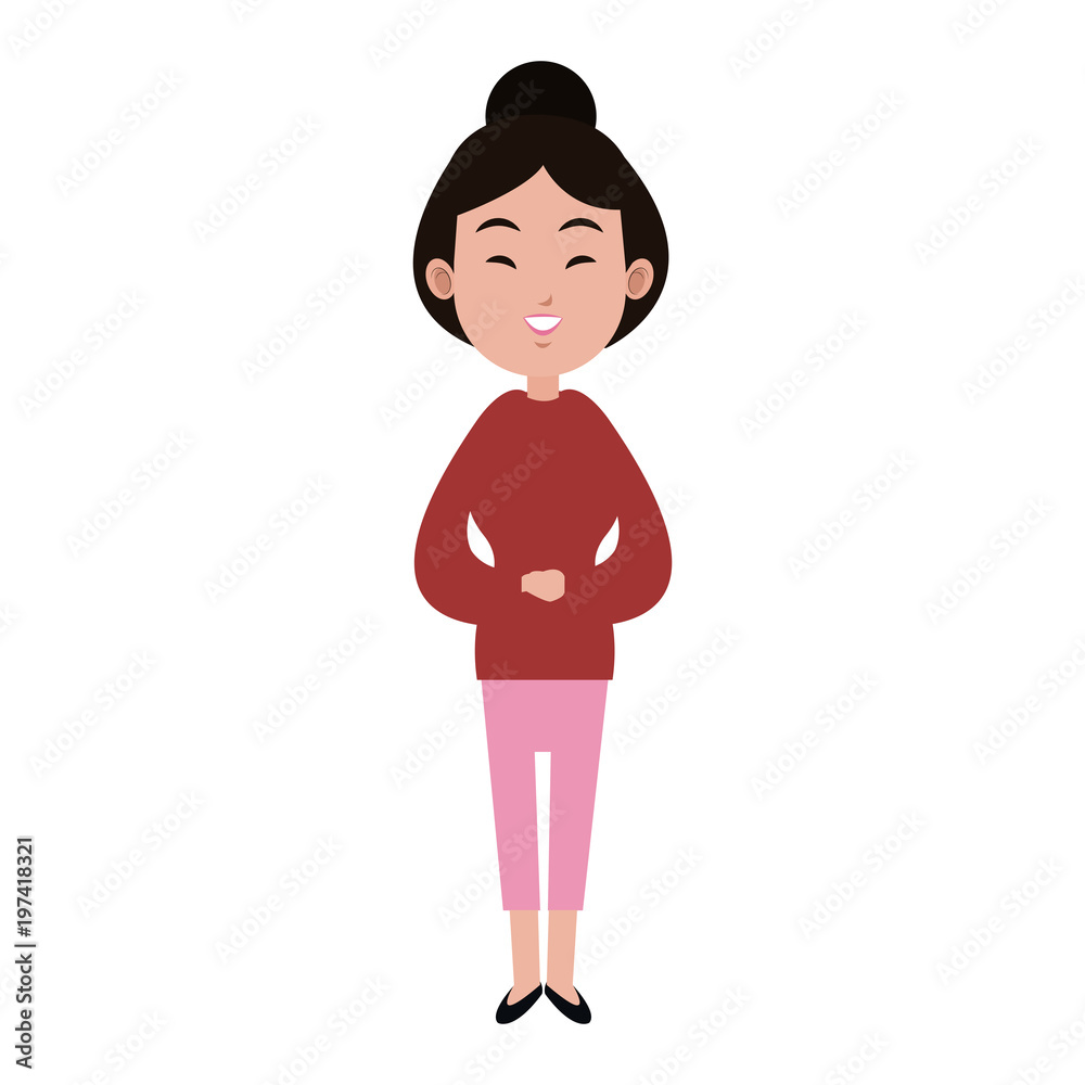 Young asian woman cartoon vector illustration graphic design Young asian woman cartoon vector illustration graphic design