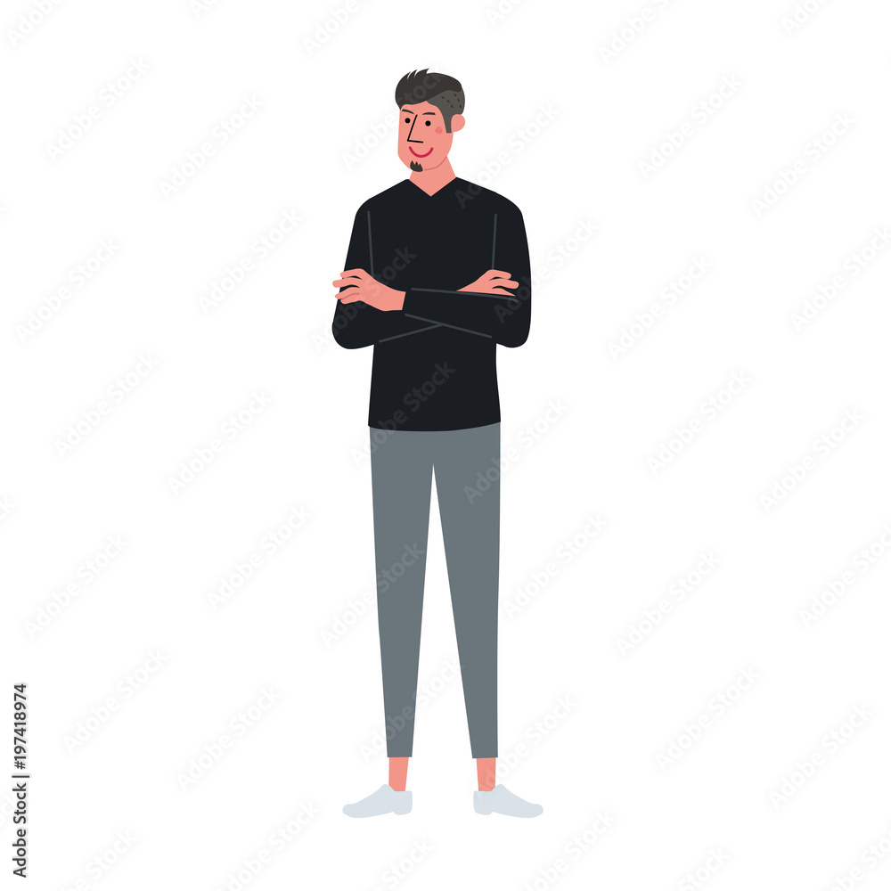 若い　男性　イラスト　笑顔
