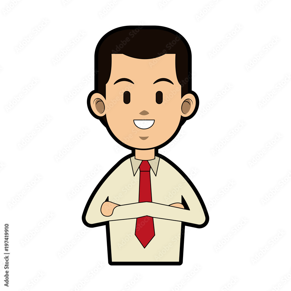 Young businessman cartoon icon vector illustration graphic design