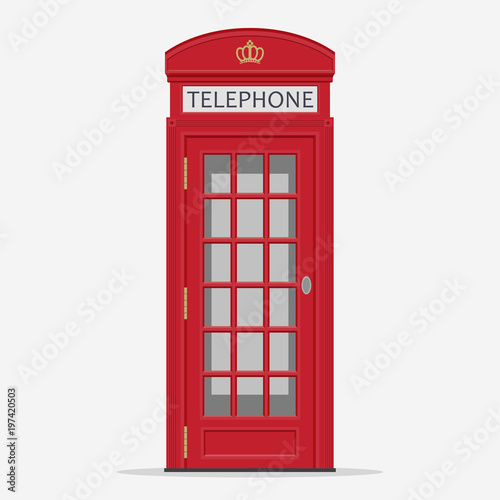 Red London Street Phone Booth vector