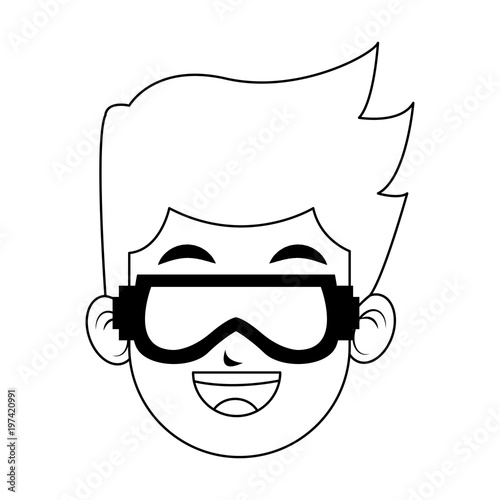 Man with googles cartoon vector illustration graphic design
