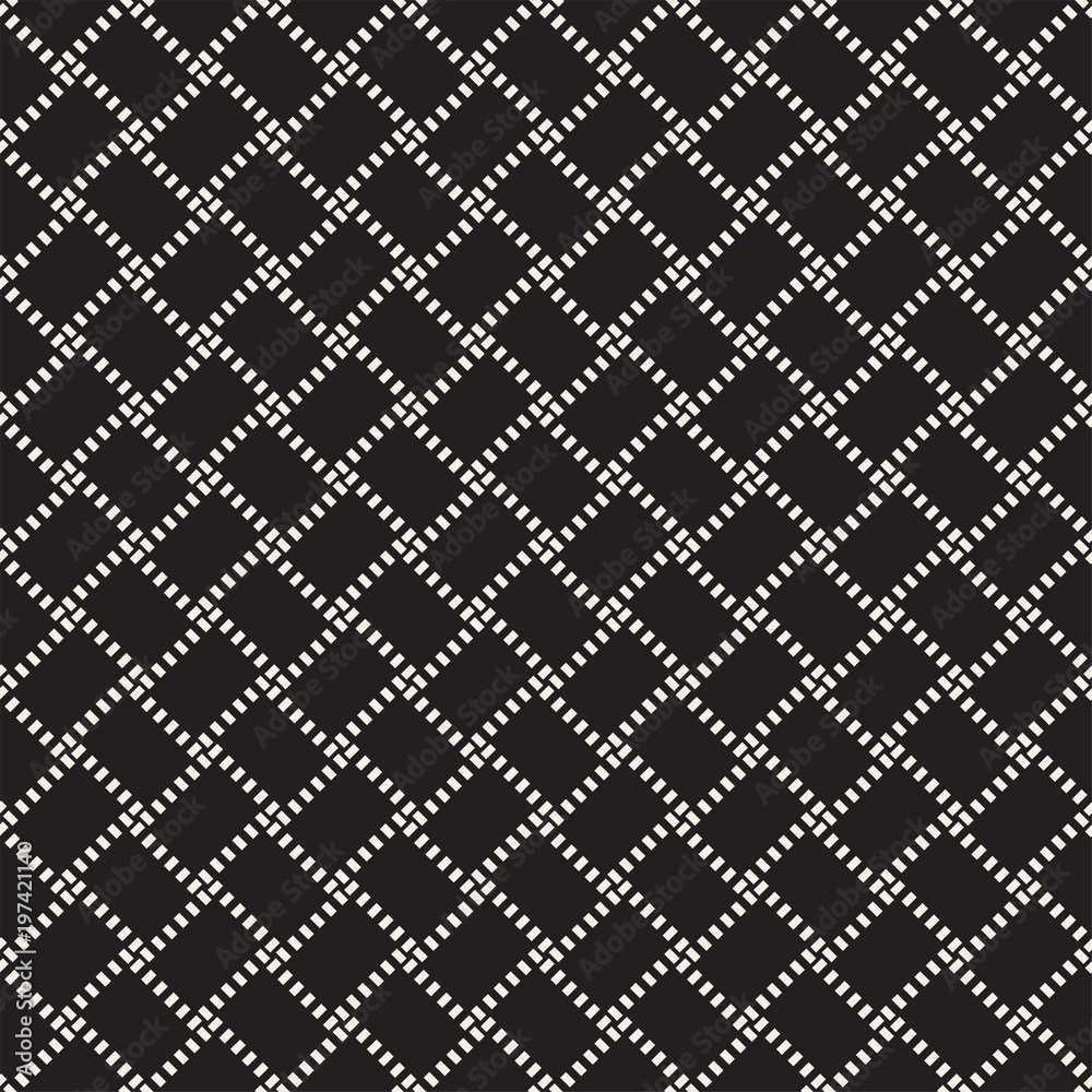 Trendy twill weave Lattice. Abstract Geometric Background Design. Vector Seamless Black and White Pattern. Trendy twill weave Lattice. Abstract Geometric Background Design. Vector Seamless Black and White Pattern.