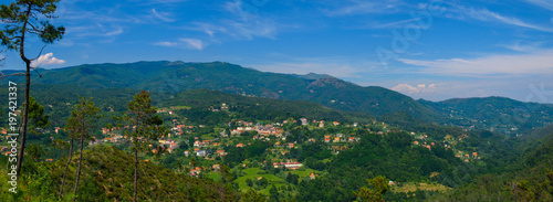 Alpine panoramic view with the Urbe village in Liguria, Italy