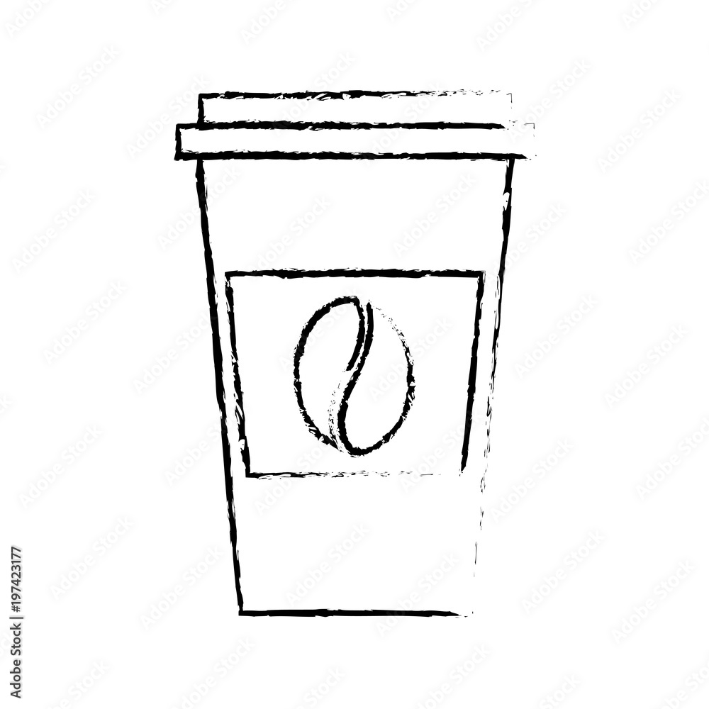 disposable coffee cup icon with coffee bean takeaway vector illustration sketch design disposable coffee cup icon with coffee bean takeaway vector illustration sketch design