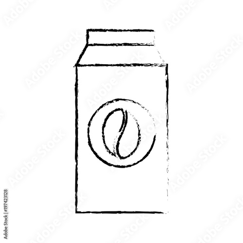 coffee packaging box bean emblem product vector illustration sketch design