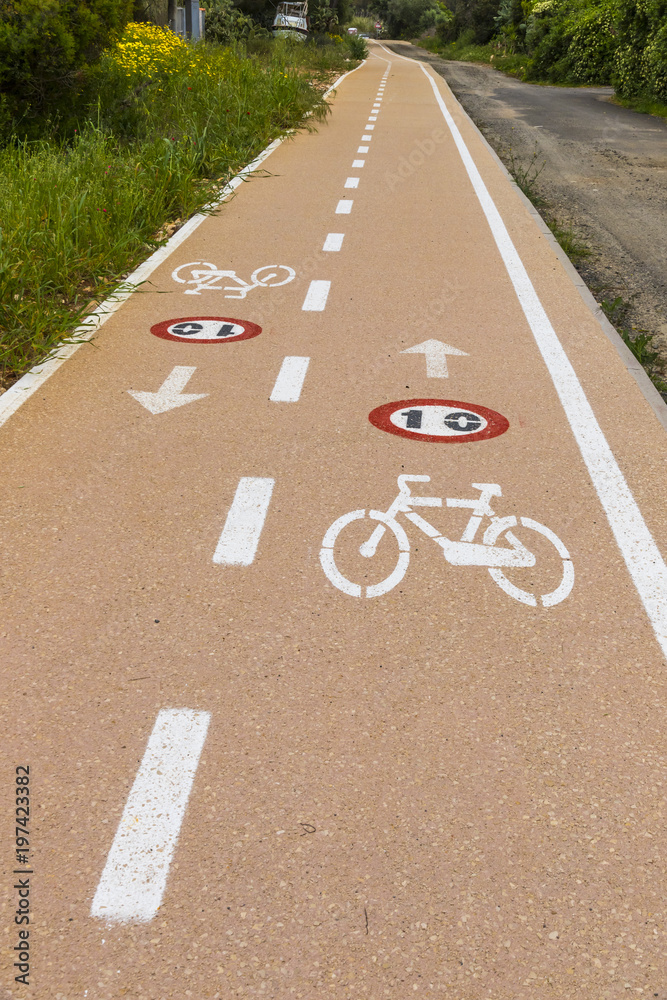 Obraz premium Bicycle lanes on Sardinia island, Italy