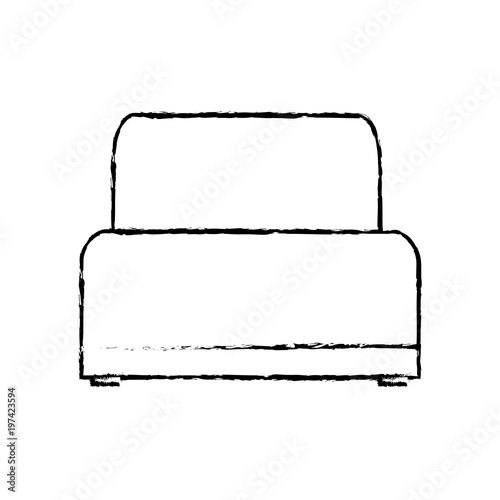 sofa chair soft texture furniture image vector illustration sketch design