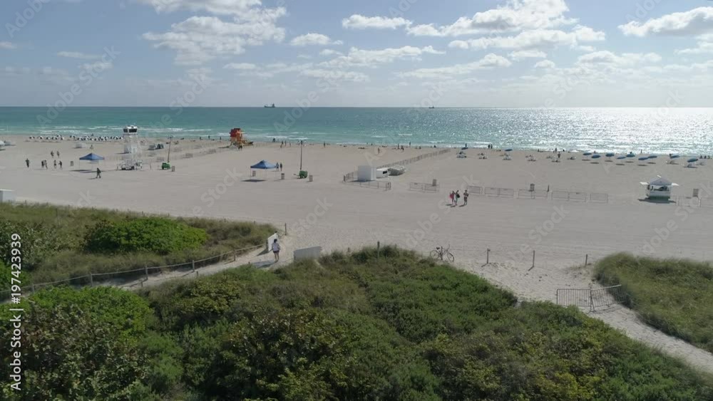 Aerial view of people relaxing on a beach Aerial view of people relaxing on a beach