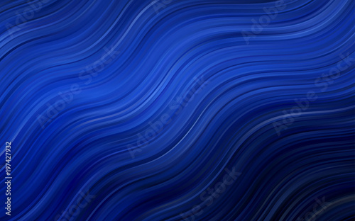 Dark BLUE vector background with bent ribbons. © smaria2015