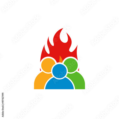 People Fire Logo Icon Design