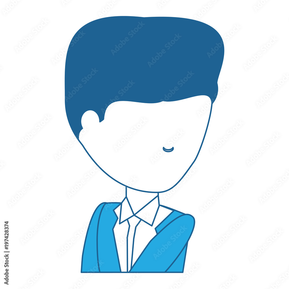 avatar businessman icon over white background, blue shading design. vector illustration avatar businessman icon over white background, blue shading design. vector illustration