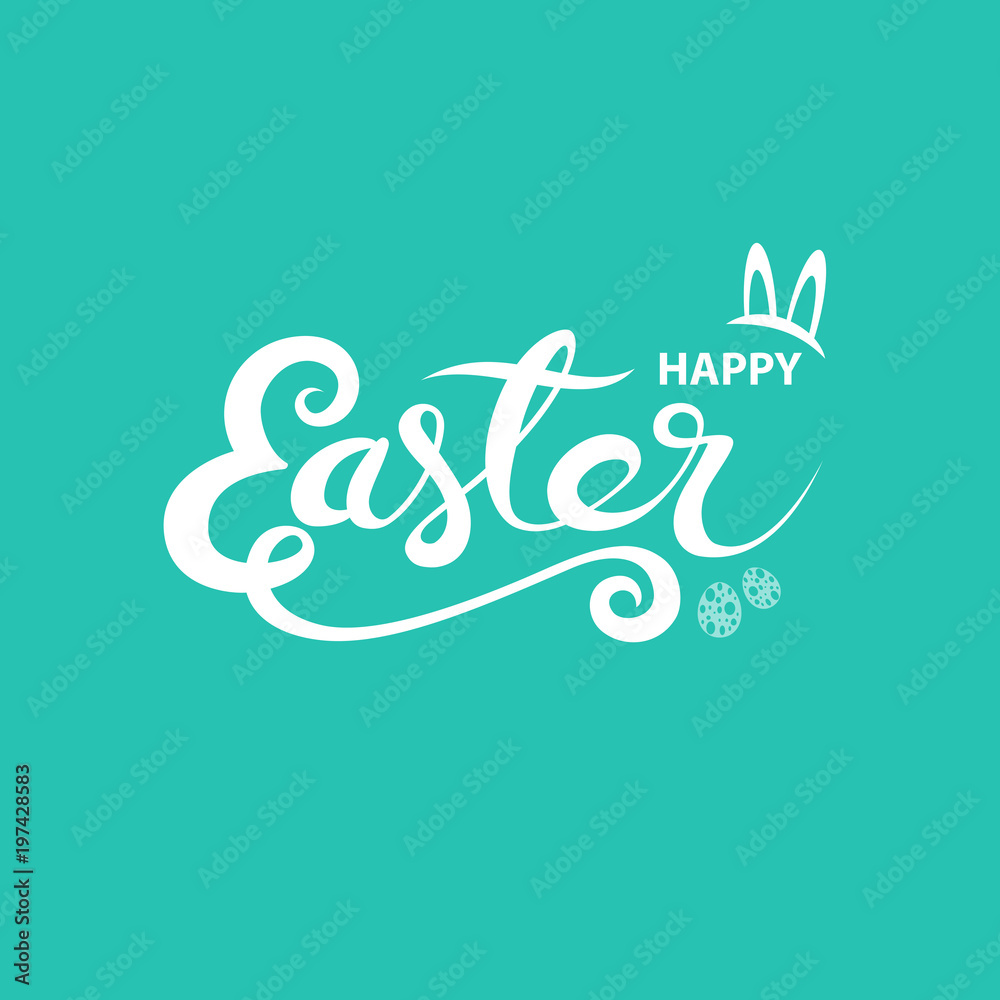 Happy Easter Hand Drawn Typographical Design Elements.Design for holiday greeting card and invitation of the happy Easter day.Vector illustration Happy Easter Hand Drawn Typographical Design Elements.Design for holiday greeting card and invitation of the happy Easter day.Vector illustration