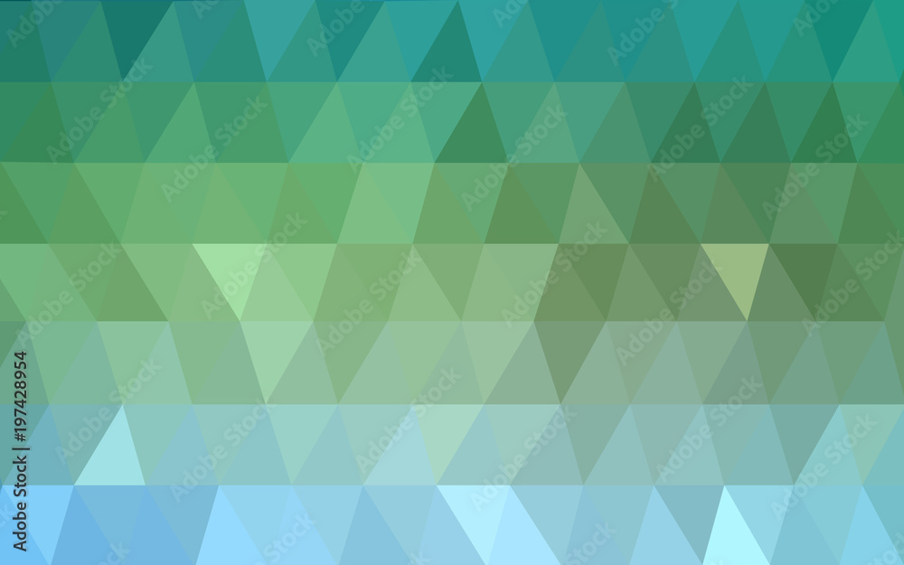 Fototapeta premium Light Blue, Green vector Polygon Abstract Background. Polygonal Geometric Triangle.